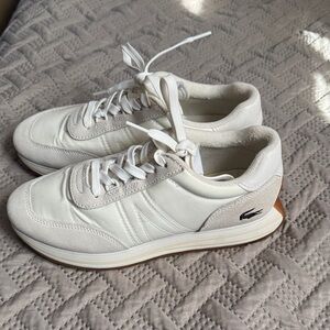 Lacoste White and Cream Women's Athletic Sneakers